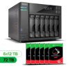 Imagem de Servidor NAS ASUSTOR AS6806T-BR - 72TB - 6 Baias HDD - Torre - AMD Ryzen V3C14 - 2x LAN 5GbE + 2x LAN 10GbE - Inclui 6 HDs Seagate IronWolf NAS de 12TB