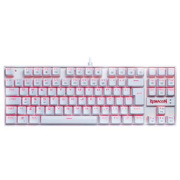 Imagem de Teclado Mecanico Redragon Kumara K552w-2 Single Color Branco/Marrom