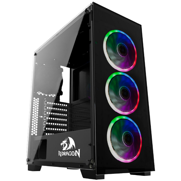 Imagem de Gabinete Gamer Redragon Mixmaster Gc-618 Mid Tower C/ 3 Fans Preto