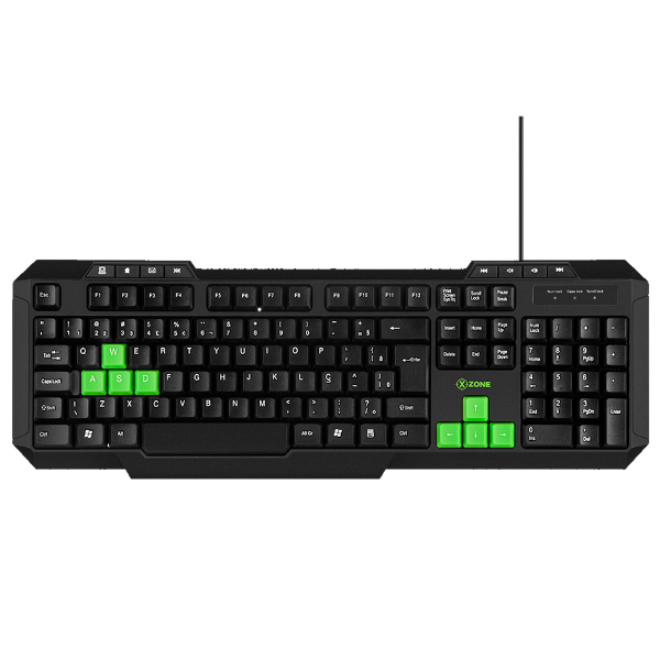 Imagem de Teclado Gamer Barato Teclado Gamer Xzone Gtb-01 Preto Verde Fio