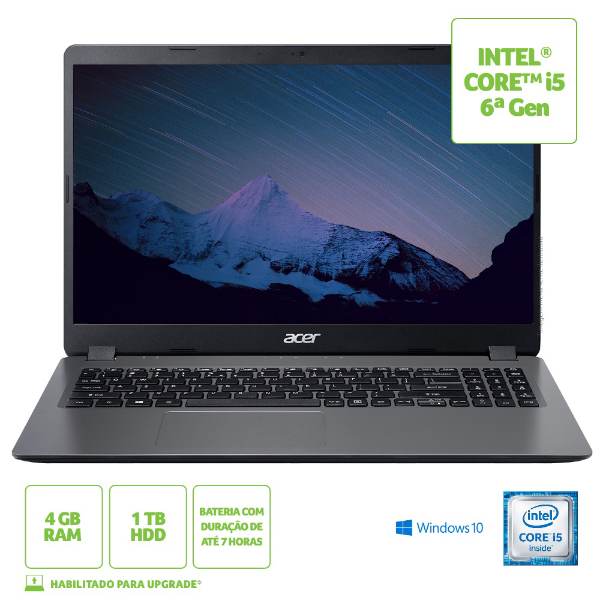 Imagem de Notebook Acer I5 6300u 15,6p Hd1tb4gb A31554k 53zp W10 Home