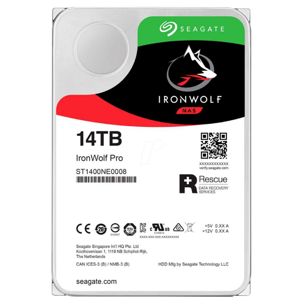 Imagem de Hd Interno Seagate Ironwolf Pro 14tb Para Nas, 7200rpm, 256mb, Sata 6gb/S - St14000ne0008