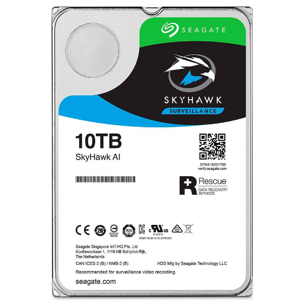 Imagem de Hd Seagate Surveillance Skyhawk Ai 10tb 3,5" Cache 256mb 7200rpm Sata St10000ve0008