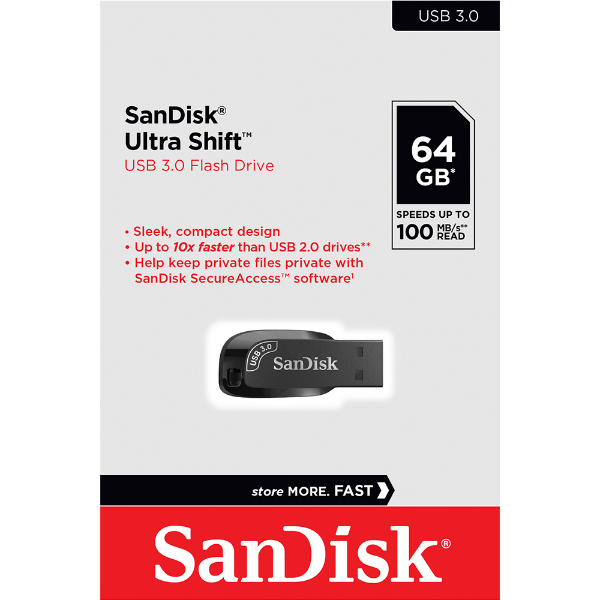 Imagem de Pen Drive Sandisk Ultra Shift 64gb Usb 3.0 - Sdcz410-64g-G46