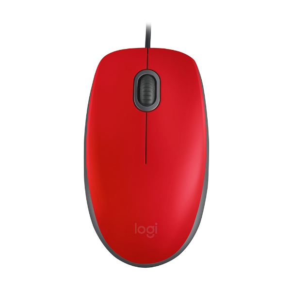 Imagem de Mouse Com Fio Usb Logitech M110 - Vermelho - 910-005492