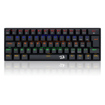 Mostrar detalhes de Teclado Gamer Redragon Lakshmi Rainbow Preto Switch Azul - K606r Imagem de Teclado Gamer Redragon Lakshmi Rainbow Preto Switch Azul - K606r