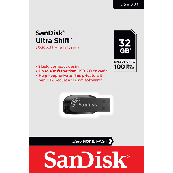 Imagem de Pen Drive Sandisk Ultra Shift 32gb Usb 3.0 - Sdcz410-032g-G46