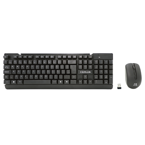 Imagem de Kit Mouse E Teclado C3plus Sem Fio Usb Pto - K-W11bkv2