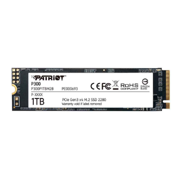 Mostrar detalhes de Ssd Patriot P300 1tb M.2 2280 Nvme Pcie Gen 3x4 - P300p1tbm28 Imagem de Ssd Patriot P300 1tb M.2 2280 Nvme Pcie Gen 3x4 - P300p1tbm28