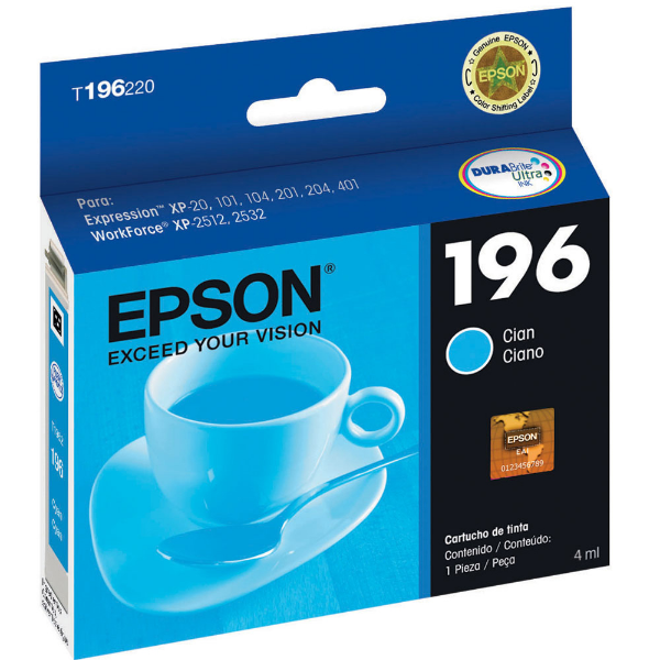 Imagem de Cartucho T196220br Epson Ciandurabrite Ultra Xp204 Xp401