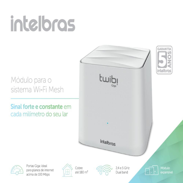 Imagem de Roteador Wireless Intelbras Mesh Twibi Giga Individual)