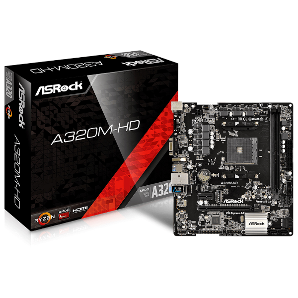 Imagem de Cpu Placa Mae Amd Asrock A320mhd Ddr4 Am4 90 Mxbed0-A0bayz