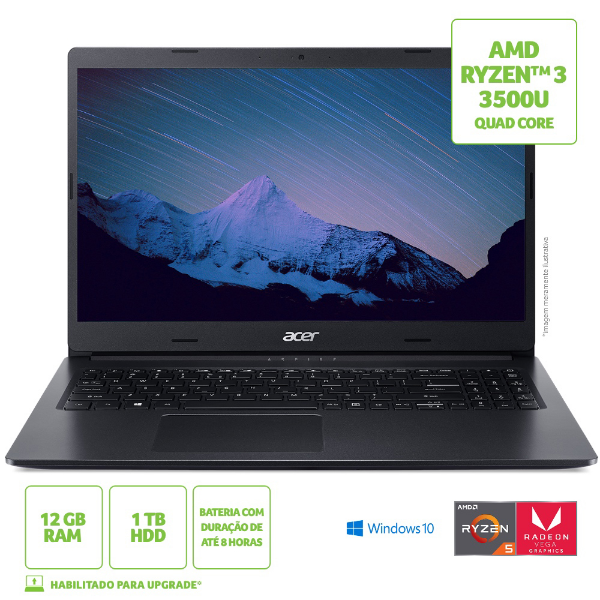 Imagem de Notebook Acer 15,6p Hd A315-23-R0ld Nxa39al002 W10 Home