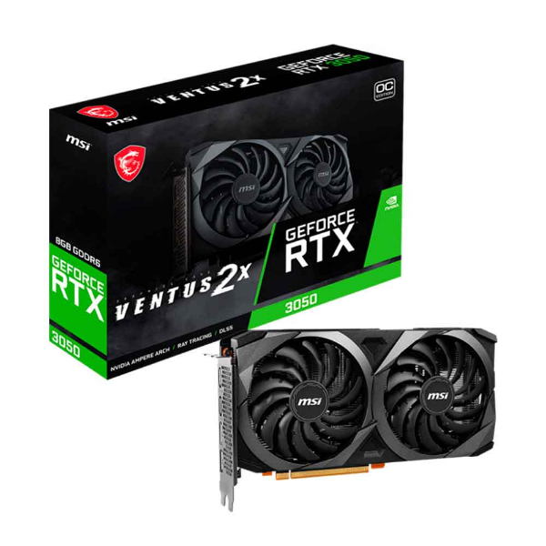 Imagem de Processador Grafico Msi Geforce Rtx 3050 Ventus 2x, 8gb, Gddr6, Oc, 128bits - 912-V500-008