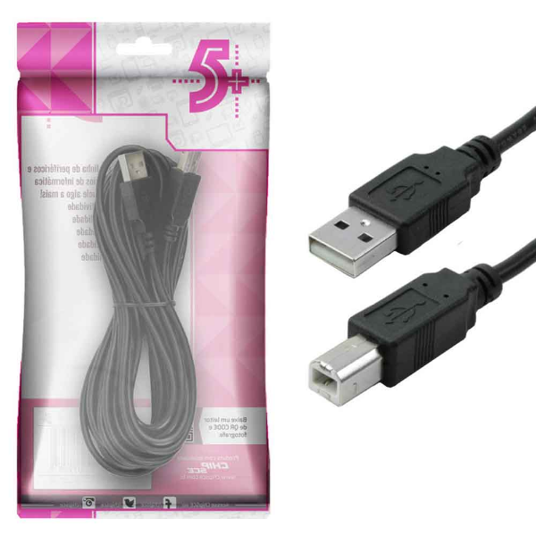 Imagem de Cabo Chip-Sce Usb2.0 A Macho X B Macho 5.0m Pto