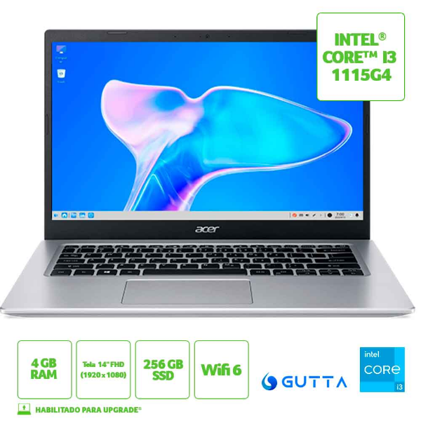 Imagem de Notebook Acer Aspire 5 14" Fhd A514-54-324n/ I3-1115g4/ 4gb/ 256gb Ssd/ Linux
