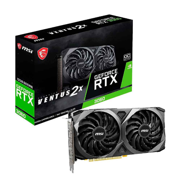 Imagem de Placa de Video Msi Geforce RTX 3060 Ventus 2X, 12GB, GDDR6, OC, 192bits - 912-V397-856