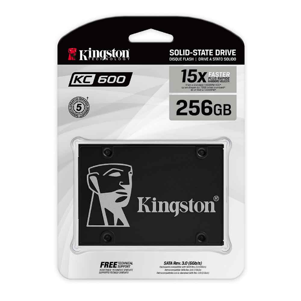 Imagem de SSD Kingston KC600, 256GB, 2.5", SATA 3.0 - SKC600/256G