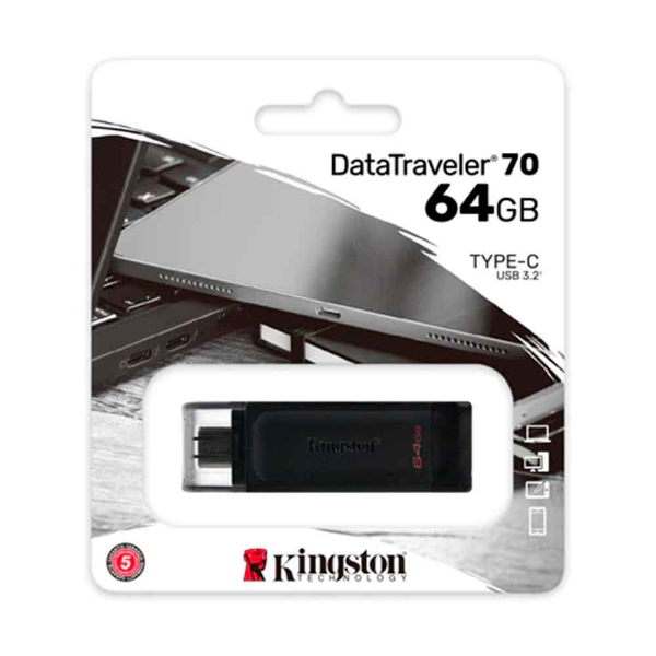 Imagem de PEN DRIVE KINGSTON DATATRAVELER 70 64GB USB-C - DT70/64GB