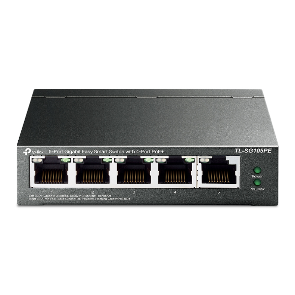 Imagem de Switch TP-Link TL-SG105PE, Easy Smart, 5P Gigabit, 4P PoE+ - TPN0325