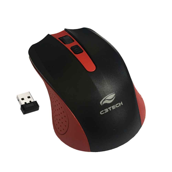 Imagem de Mouse Sem Fio C3Tech M-W20, USB - Vermelho - M-W20RD