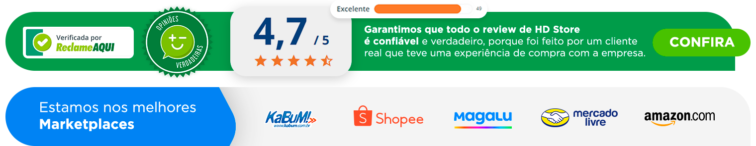 Avaliação HD Store nos Marketplaces e Reclame Aqui