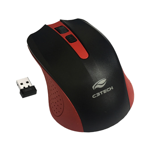 Imagem de Mouse S/Fio Mouse C3tech Mw20rd Nano Receptor Vermelho