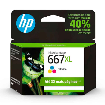 Mostrar detalhes de Cartucho Hp 3ym80ab 667xl Tricolor Hp Suprimentos Imagem de Cartucho Hp 3ym80ab 667xl Tricolor Hp Suprimentos