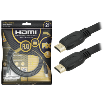 Mostrar detalhes de Cabo Chip Sce Hdmi Flat 2.0 19 Pinos 4k 2 Metros - 018-5022 Imagem de Cabo Chip Sce Hdmi Flat 2.0 19 Pinos 4k 2 Metros - 018-5022