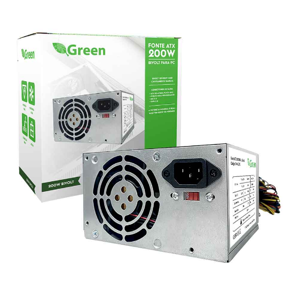 Imagem de Fonte De Alimentacao Atx 200w Real - Green - 044-2200