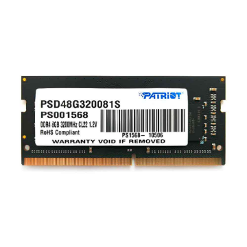 Mostrar detalhes de Memoria Patriot 8gb Ddr4 3200mhz 1.2 Signature - Notebook - Psd48g320081s Imagem de Memoria Patriot 8gb Ddr4 3200mhz 1.2 Signature - Notebook - Psd48g320081s