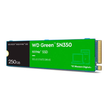 Mostrar detalhes de SSD WD Green SN350, 250GB, M.2 2280, PCIe Gen3 x4, NVMe 1.3 - WDS250G2G0C Imagem de SSD WD Green SN350, 250GB, M.2 2280, PCIe Gen3 x4, NVMe 1.3 - WDS250G2G0C