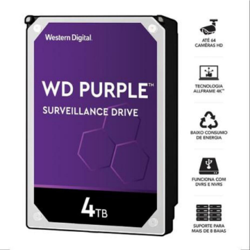 Mostrar detalhes de Hd Wd Purple Surveillance 4tb 3.5" - Wd43purz Imagem de Hd Wd Purple Surveillance 4tb 3.5" - Wd43purz
