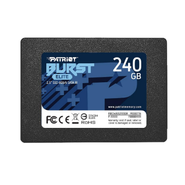 Mostrar detalhes de SSD Patriot Burst Elite, 240GB, 2.5", Sata III 6Gb/s - PBE240GS25SSDR Imagem de SSD Patriot Burst Elite, 240GB, 2.5", Sata III 6Gb/s - PBE240GS25SSDR