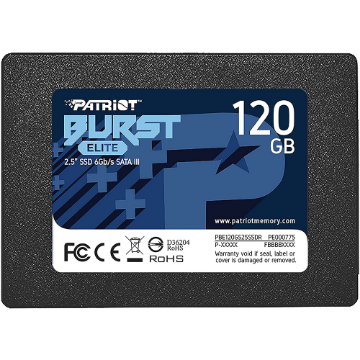 Mostrar detalhes de SSD Patriot Burst Elite, 120GB, 2.5", Sata III 6Gb/s - PBE120GS25SSDR Imagem de SSD Patriot Burst Elite, 120GB, 2.5", Sata III 6Gb/s - PBE120GS25SSDR