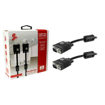 Mostrar detalhes de Cabo Vga Macho + Vga Macho - C/ Filtro - Preto - 5m - 018-9574 Imagem de Cabo Vga Macho + Vga Macho - C/ Filtro - Preto - 5m - 018-9574