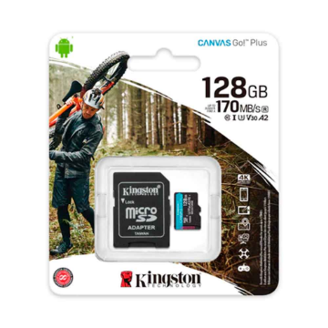 Mostrar detalhes de CARTAO DE MEMORIA SD KINGSTON CANVAS GO PLUS CLASS 10UHS-I 128GB MICRO+ADAPTADOR - SDCG3/128GB Imagem de CARTAO DE MEMORIA SD KINGSTON CANVAS GO PLUS CLASS 10UHS-I 128GB MICRO+ADAPTADOR - SDCG3/128GB
