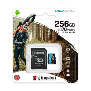 Mostrar detalhes de CARTAO DE MEMORIA SD KINGSTON CANVAS GO PLUS CLASS 10UHS-I 256GB MICRO+ADAPTADOR - SDCG3/256GB Imagem de CARTAO DE MEMORIA SD KINGSTON CANVAS GO PLUS CLASS 10UHS-I 256GB MICRO+ADAPTADOR - SDCG3/256GB