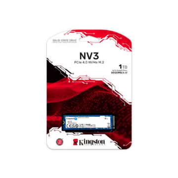 Mostrar detalhes de SSD Kingston NV3, 1TB, M.2 2280, NVMe PCIe Gen 4x4 - SNV3S/1000G Imagem de SSD Kingston NV3, 1TB, M.2 2280, NVMe PCIe Gen 4x4 - SNV3S/1000G