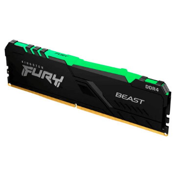 Memoria Kingston Fury Beast RGB Black, 16GB, DDR4, 3200MHz, 1.35V, Desktop - KF432C16BB12A/16