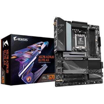 Mostrar detalhes de Placa Mãe Gigabyte X670 Aorus Elite AX R1.3, Wi-Fi, DDR5, AM5, ATX Imagem de Placa Mãe Gigabyte X670 Aorus Elite AX R1.3, Wi-Fi, DDR5, AM5, ATX