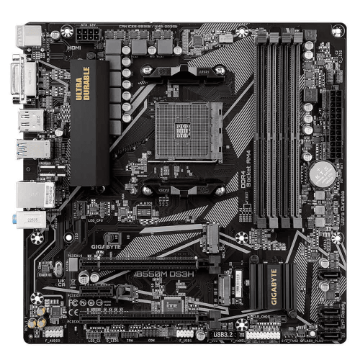 Mostrar detalhes de Placa Mae Gigabyte B550M DS3H R1.7, DDR4, AM4, Micro ATX Imagem de Placa Mae Gigabyte B550M DS3H R1.7, DDR4, AM4, Micro ATX