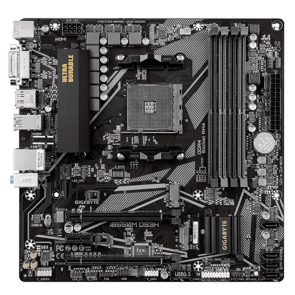 Imagem de Placa Mae Gigabyte B550M DS3H R1.7, DDR4, AM4, Micro ATX