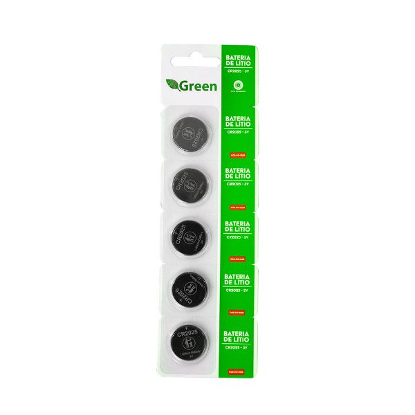 Imagem de BATERIA SANTANA CR2025 3V LITIO MANGANES 5 UN GREEN - 013-3025