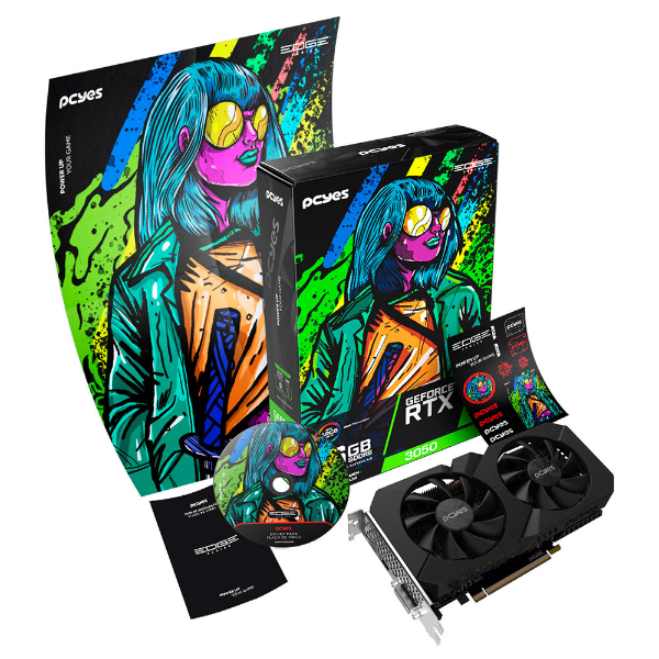 Imagem de PLACA DE VIDEO PCYES GEFORCE RTX 3050 6GB GDDR6 96BITS PVRTX30506BLPE