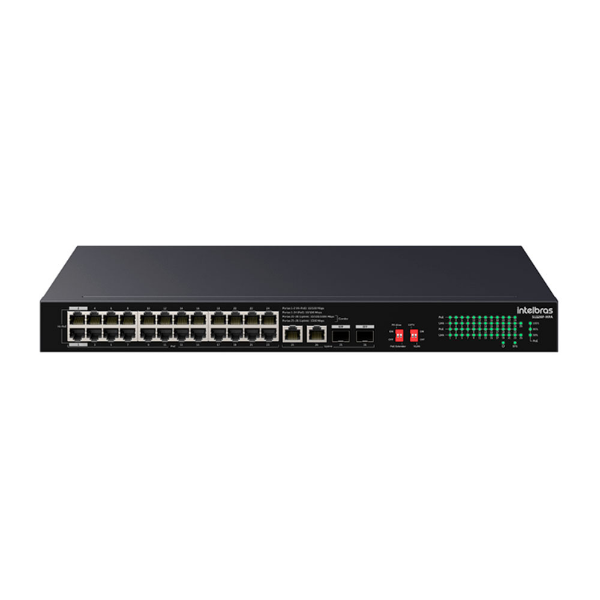 Imagem de SWITCH INTELBRAS 24 PORTAS FAST + 2 GIGABIT + 2 SFP HI-POE S1126F-HPA - 4760129