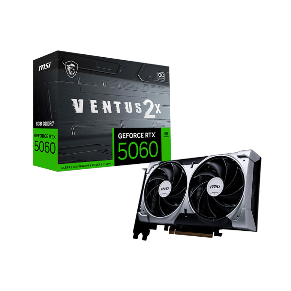 Imagem de PLACA DE VIDEO MSI GEFORCE RTX 5060 VENTUS 2X OC 8GB GDDR7 128BITS 912-V537-017