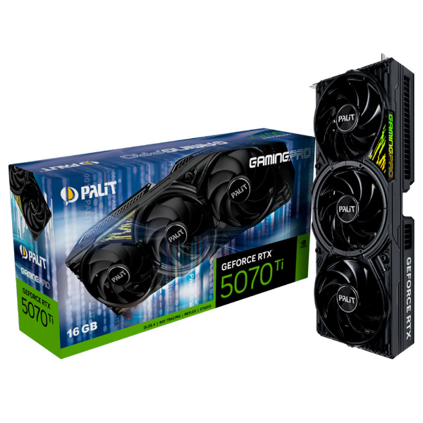 Imagem de PLACA DE VIDEO PALIT GEFORCE RTX 5070 TI GAMINGPRO 16GB GDDR7 1256BITS NE7507T019T2-GB2031A