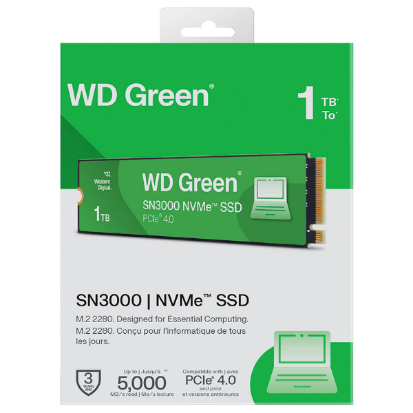 Imagem de SSD M.2 2280 WD GREEN SN3000 1TB NVME - WDS100T4G0E