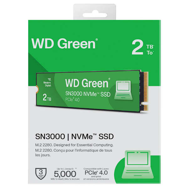 Imagem de SSD M.2 2280 WD GREEN SN3000 2TB NVME - WDS200T4G0E